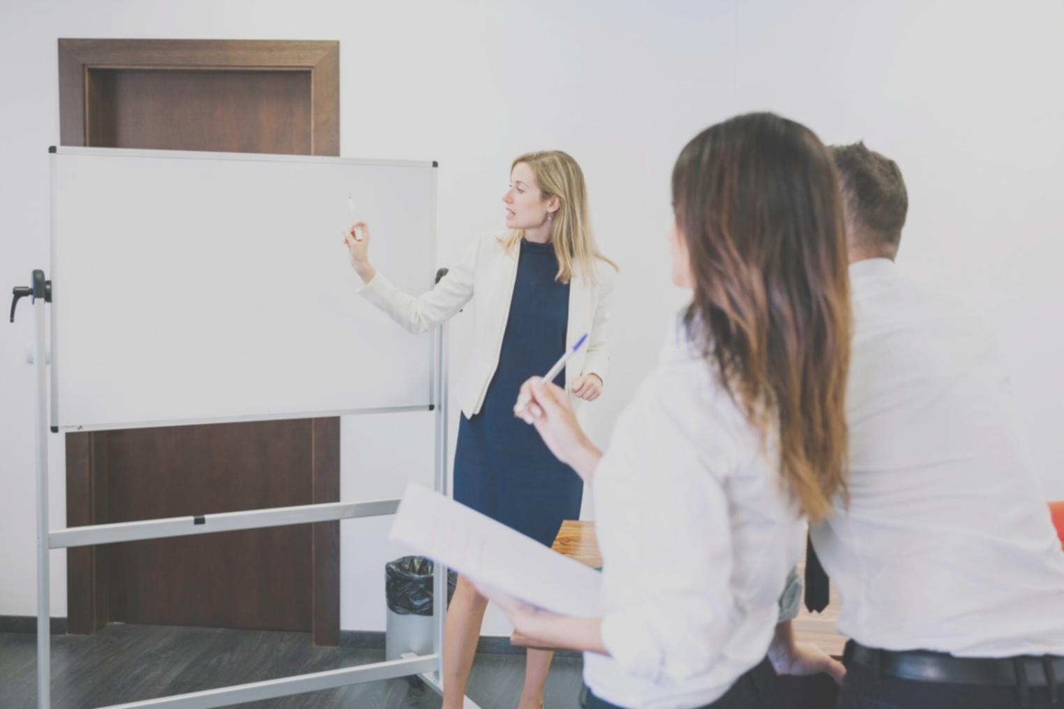Modern office space with collaborative business planning environment